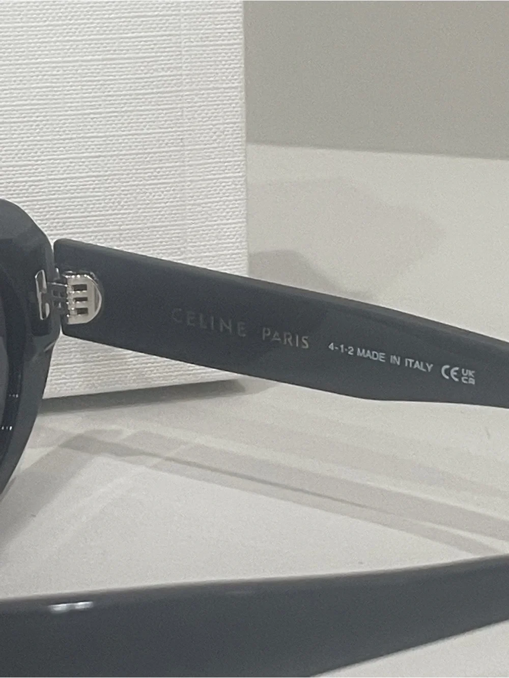 Celine Black Oval Sunglasses with Dark Lenses